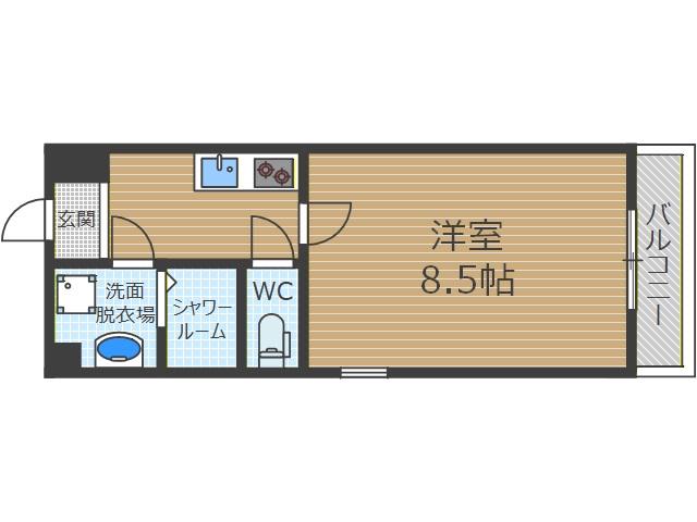 センターポイント吉志部(1K/1階)の間取り写真