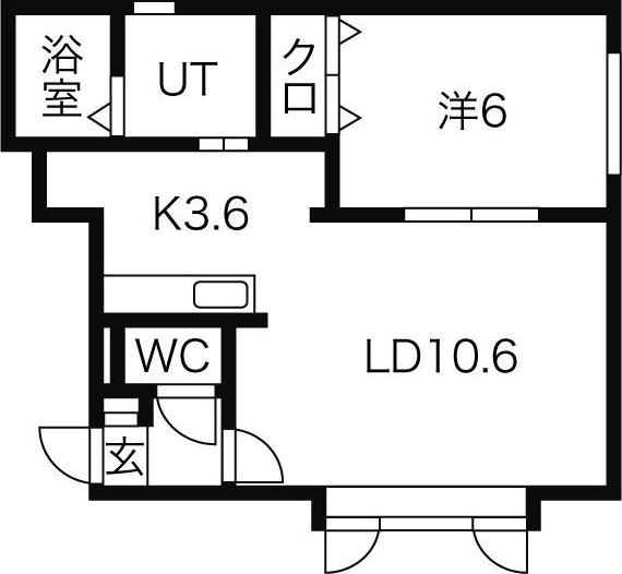 アプリコット(1LDK/2階)の間取り写真