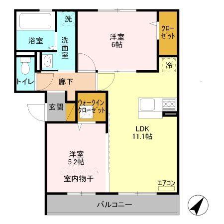 アネシスII(2LDK/2階)の間取り写真