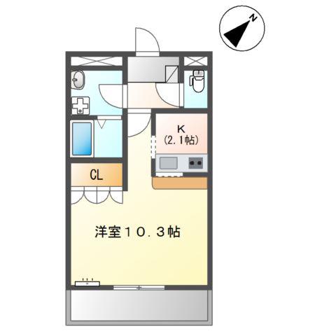 サンクセラー605(1K/3階)の間取り写真