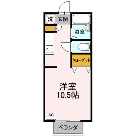 パセオ西府壱番館(ワンルーム/2階)の間取り写真