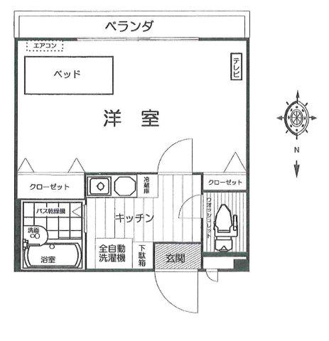 プチグランデ押上(1K/2階)の間取り写真
