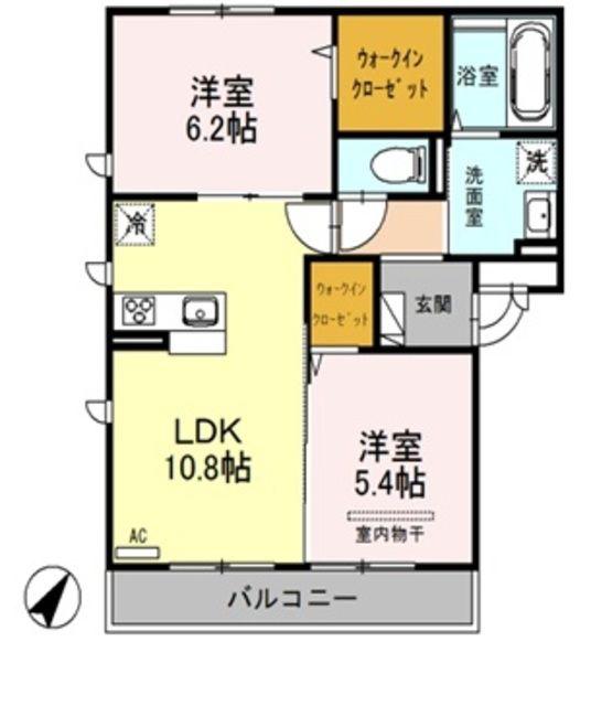 セジュール グラード(2LDK/1階)の間取り写真