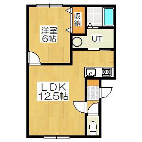 Mハイツ宮の森12(1LDK/2階)の間取り写真