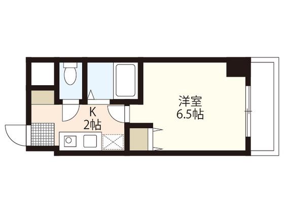第2片山ビル(1K/8階)の間取り写真