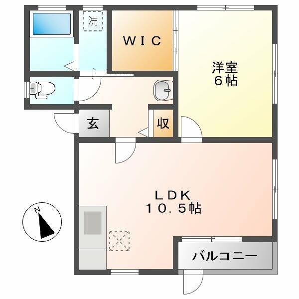クレアールカーサ(1LDK/1階)の間取り写真