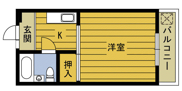 NKJビル(1K/2階)の間取り写真