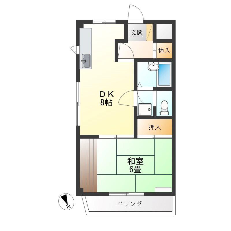レジデンス滝の原(1DK/3階)の間取り写真
