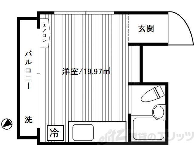 コーポ不二ビル(ワンルーム/3階)の間取り写真