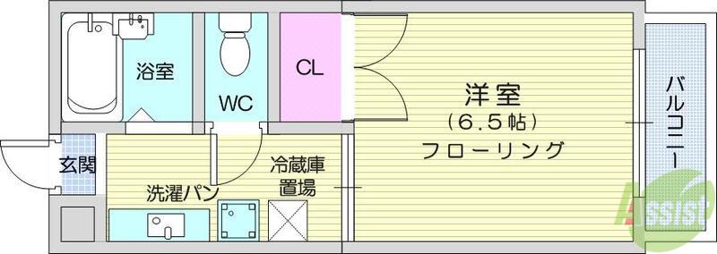 日成ヴィバーチェONE(1K/3階)の間取り写真
