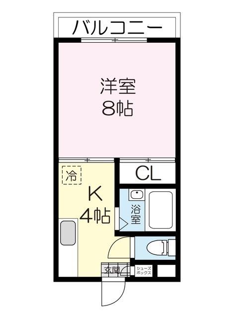 ジュネス上杉(1K/3階)の間取り写真