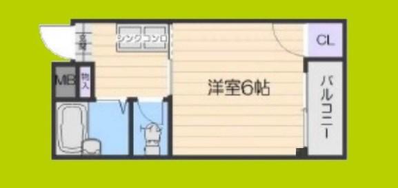ウインライフ関目(1K/3階)の間取り写真