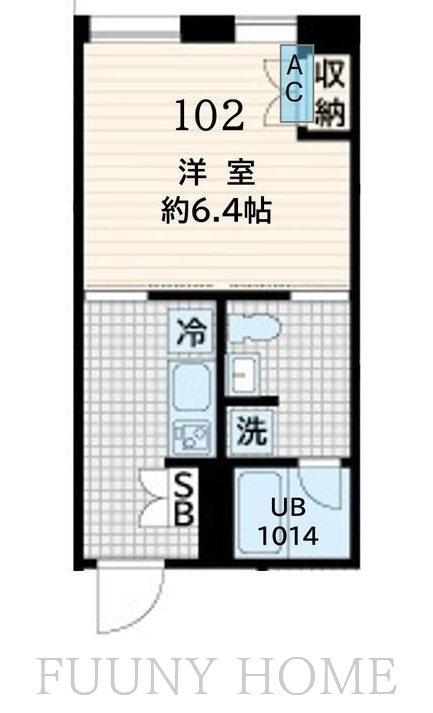 FULLEA恵比寿(1K/B1階)の間取り写真