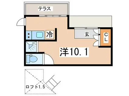 TSUBAKIテラス(ワンルーム/1階)の間取り写真