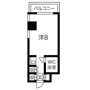 リュウパレス(ワンルーム/2階)の間取り写真