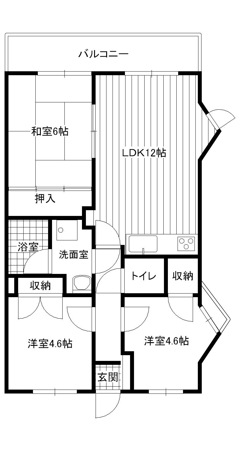 三愛シティライフ春日(3LDK/3階)の間取り写真