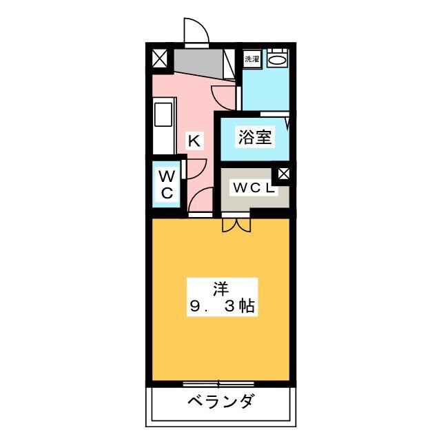 ヴィヴル ミュウII(1K/1階)の間取り写真