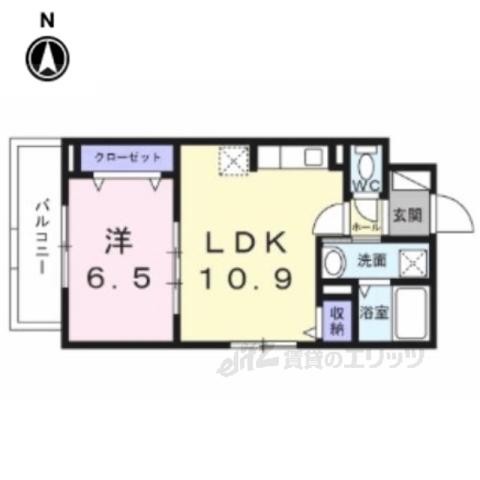 ラ・ヴィータ南門真3(1LDK/2階)の間取り写真