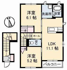 メゾンピアー(2LDK/2階)の間取り写真