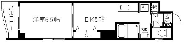 グランドパルティールIII(1DK/2階)の間取り写真