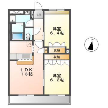フォレストハイム(2LDK/2階)の間取り写真