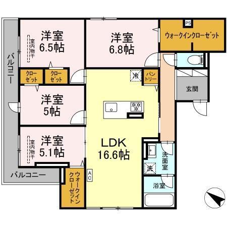 サン・クレール(4LDK/3階)の間取り写真