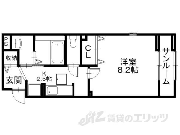 ハミルトンハウス(1K/2階)の間取り写真