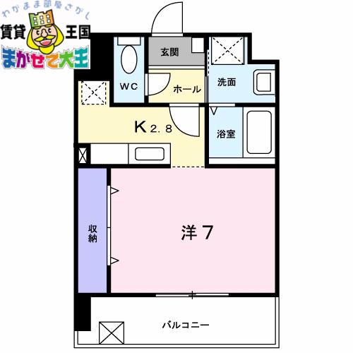 アイヒルズスミヨシ(1K/9階)の間取り写真