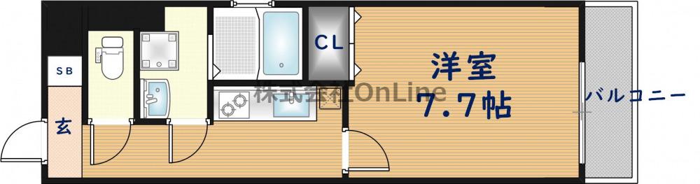 COURT小路(1K/1階)の間取り写真