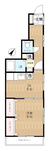 ユーティハイム(1DK/3階)の間取り写真