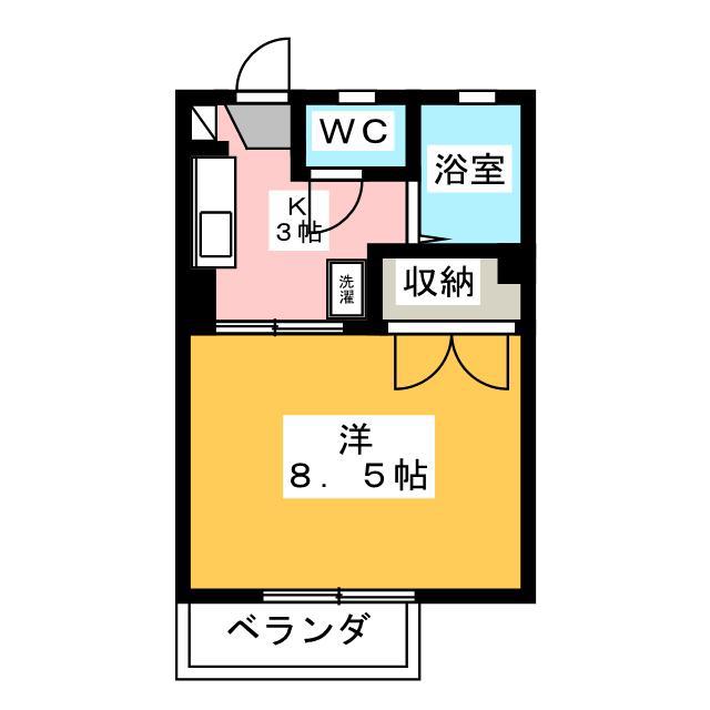 エステートAYAA棟(1K/1階)の間取り写真
