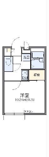 レオパレスカーサ ソレアード(1K/1階)の間取り写真
