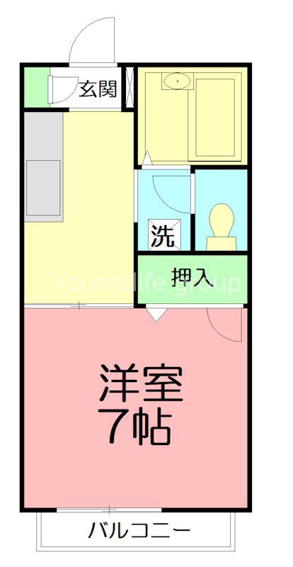 エーデルハイムII(1K/2階)の間取り写真