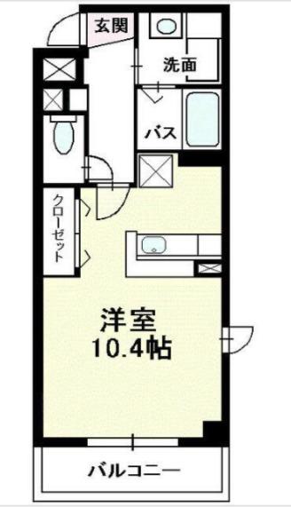 ポアンドール立花(ワンルーム/3階)の間取り写真