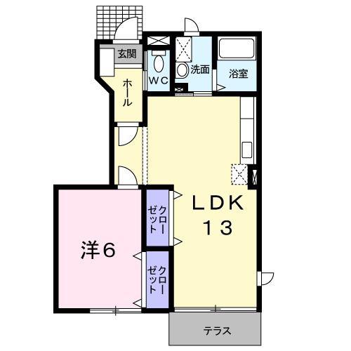コーポラス クリエィティブ II(1LDK/1階)の間取り写真