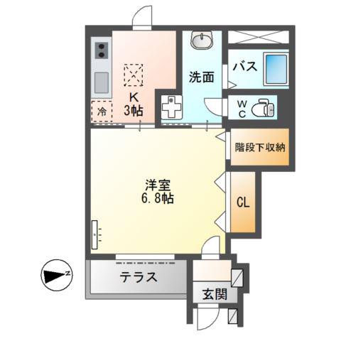 七隈3丁目(1K/1階)の間取り写真