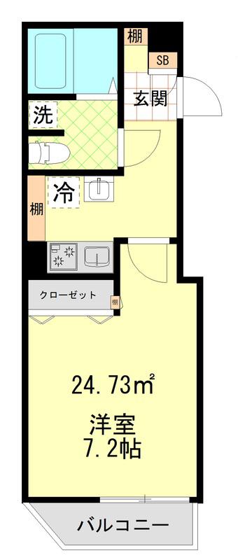 カノープス南大井A(1K/3階)の間取り写真