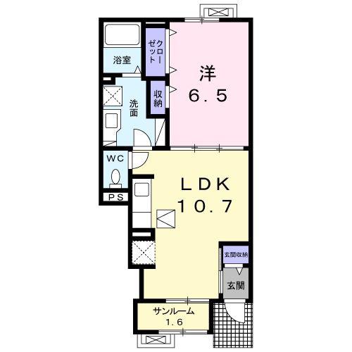 スマイルセレクト(1LDK/1階)の間取り写真