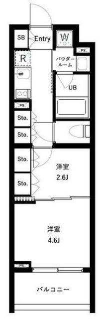 セジョリ高井戸(1DK/3階)の間取り写真