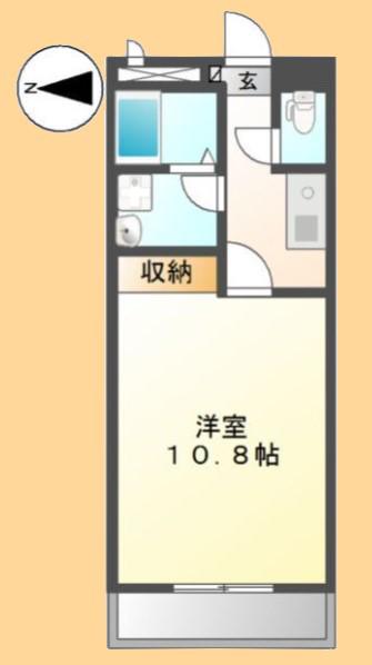 ビオス北朝霞(1K/6階)の間取り写真
