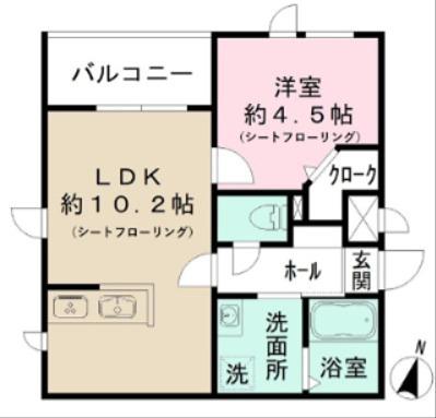 MOCXION大宮桜木(1LDK/2階)の間取り写真