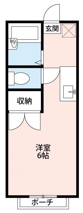 エステートピアシティ5 A棟(ワンルーム/1階)の間取り写真