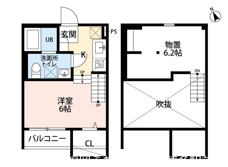 リブール(1SK/1階)の間取り写真