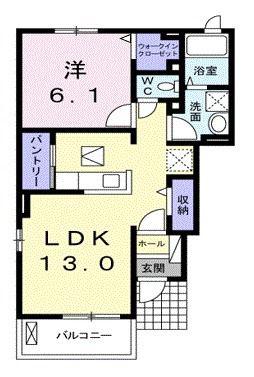 クラールII(1LDK/1階)の間取り写真