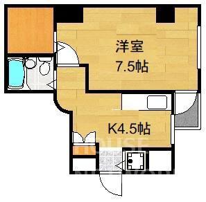 DETOM-1二條城東(1DK/5階)の間取り写真