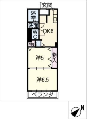 ハイデンス伊代(2DK/3階)の間取り写真