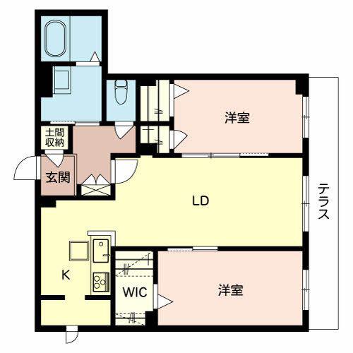 ESPERANZA・UII(2LDK/1階)の間取り写真