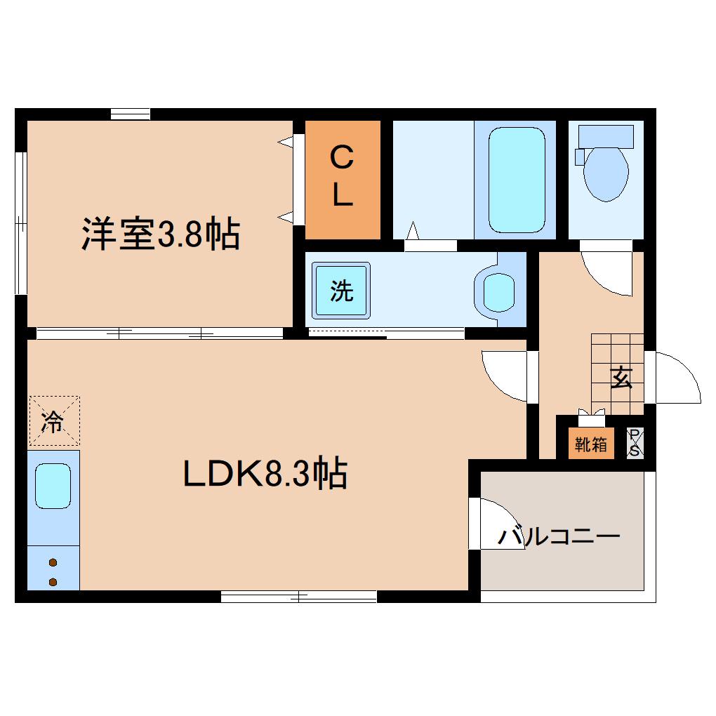 PRIME智明(1LDK/3階)の間取り写真