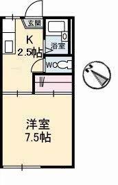 田園ハイツ(1K/1階)の間取り写真