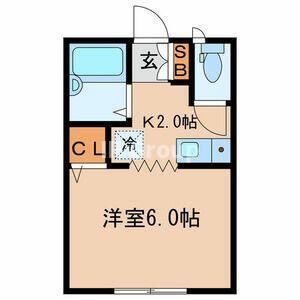 メルヴェイユ(1K/1階)の間取り写真
